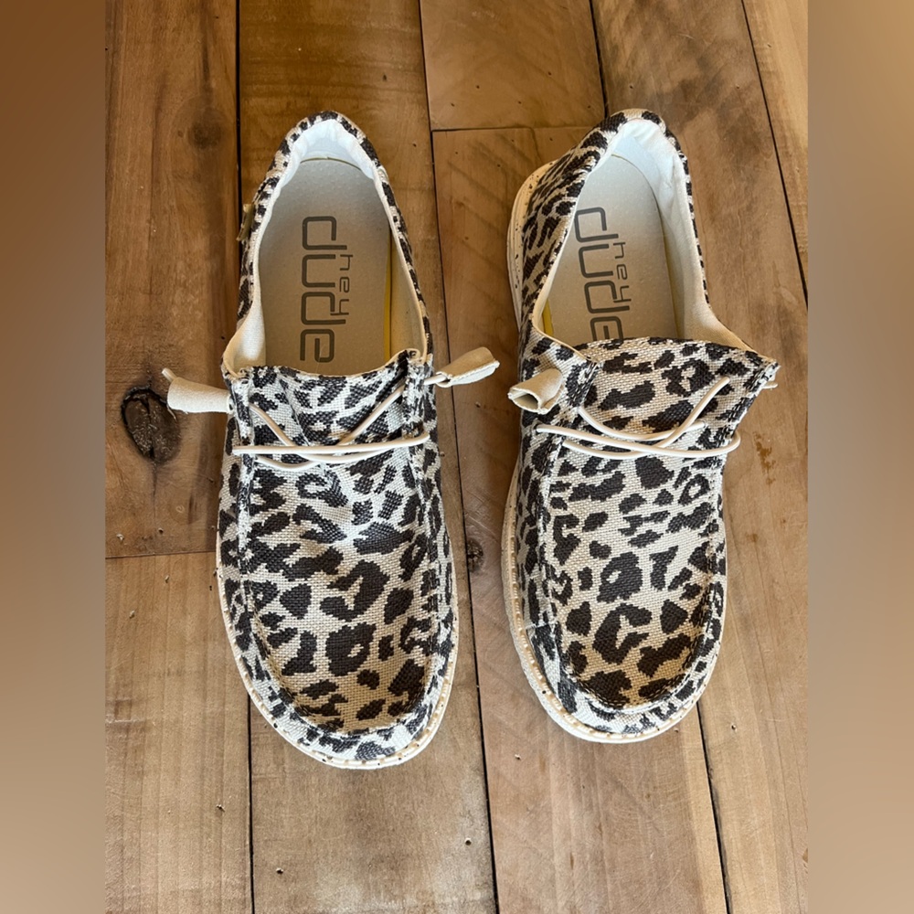 Hey Dude Wendy Woven Cheetah Grey Size US 9